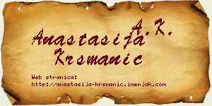 Anastasija Krsmanić vizit kartica